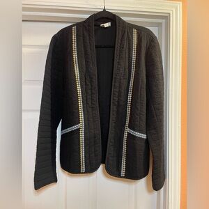 J.Jill Jill Elements Black Open Front Quilted Jacket